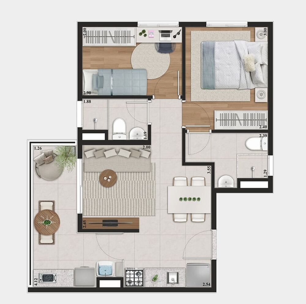 Apartamento, 2 quartos, 37 m² - Foto 3