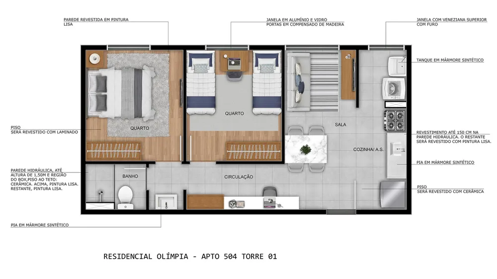 Apartamento, 2 quartos, 42 m² - Foto 4