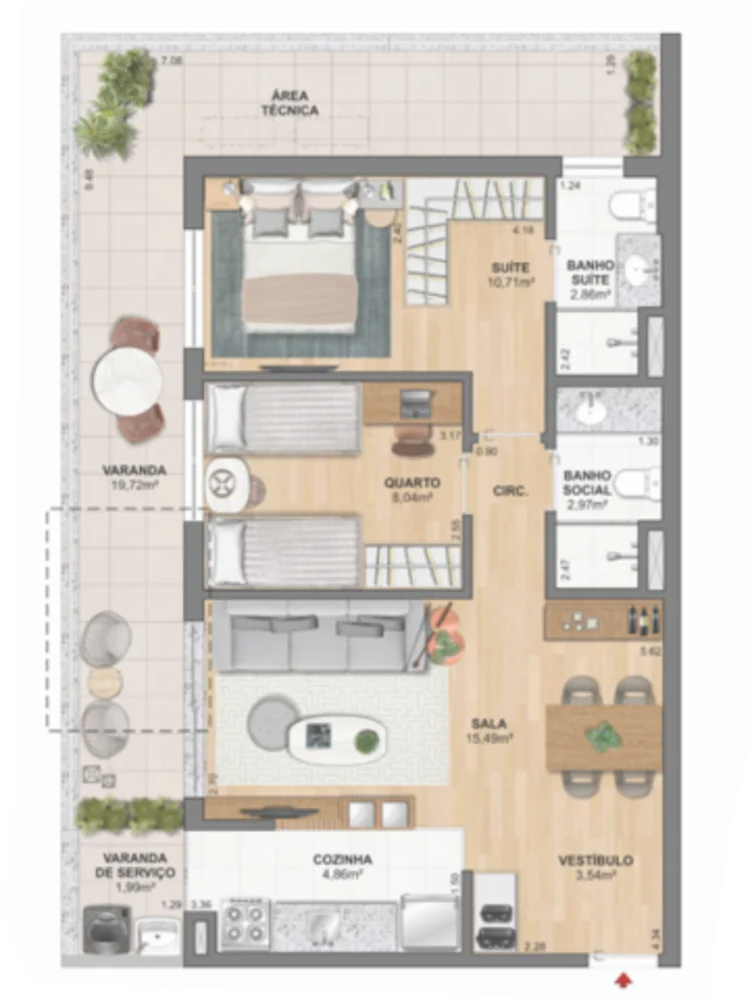 Apartamento, 2 quartos, 74 m² - Foto 49