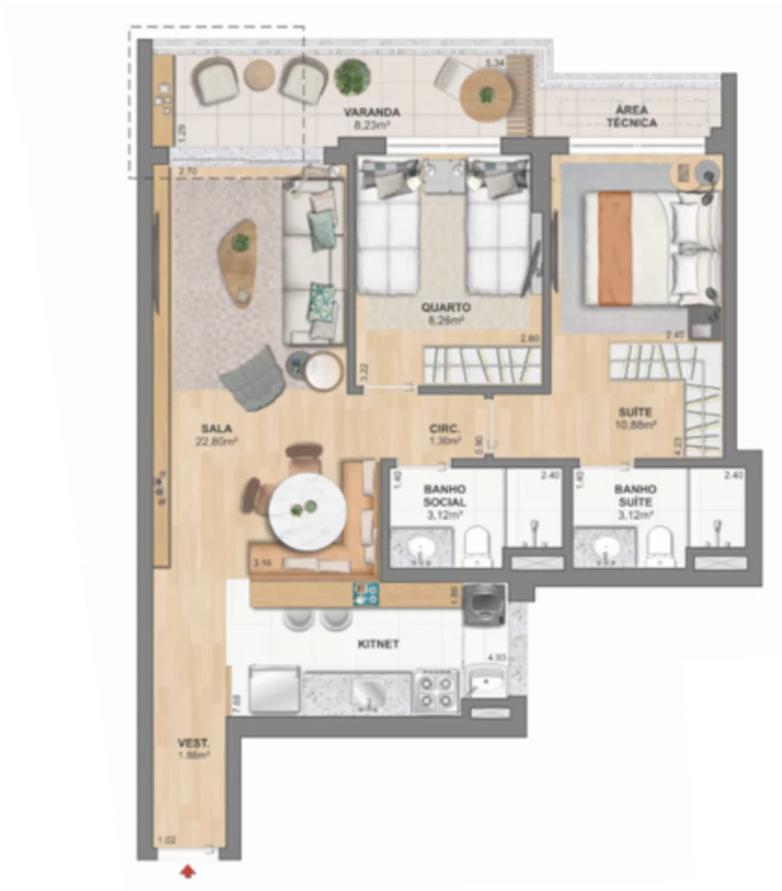Apartamento, 2 quartos, 74 m² - Foto 55