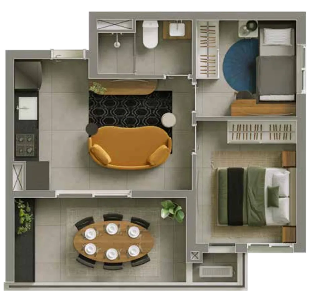 Apartamento, 1 quarto, 55 m² - Foto 8