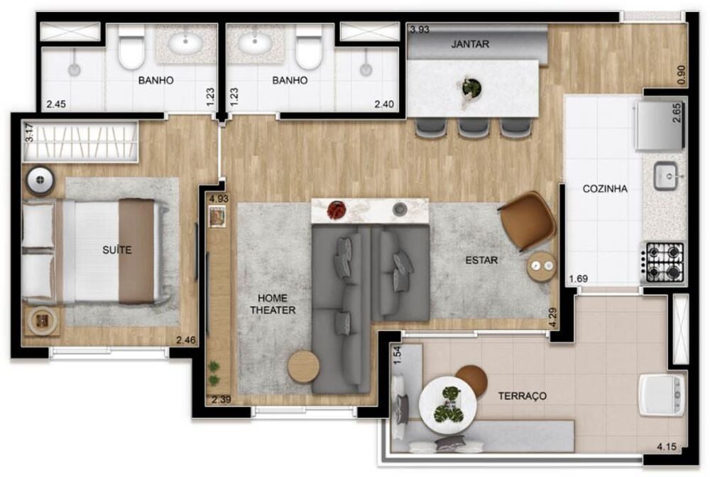 Apartamento, 3 quartos, 67 m² - Foto 4