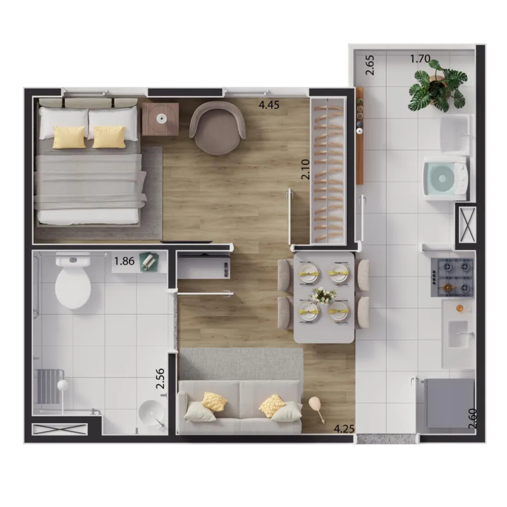 Apartamento, 1 quarto, 34 m² - Foto 3