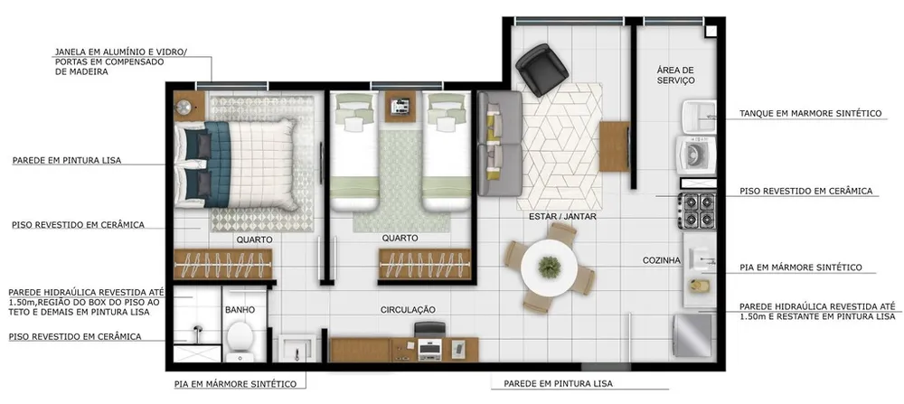 Apartamento, 1 quarto, 46 m² - Foto 27
