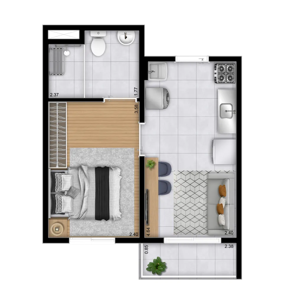 Apartamento, 1 quarto, 30 m² - Foto 6