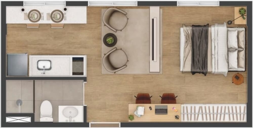 Apartamento, 1 quarto, 34 m² - Foto 1
