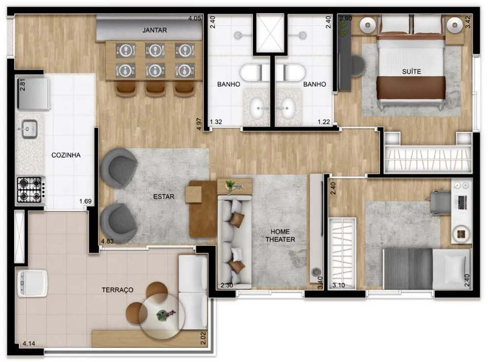 Apartamento, 2 quartos, 53 m² - Foto 8