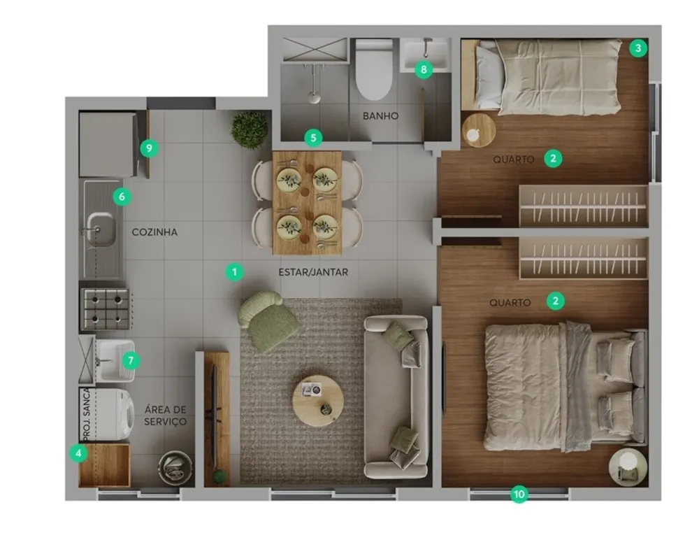 Apartamento, 1 quarto, 35 m² - Foto 10