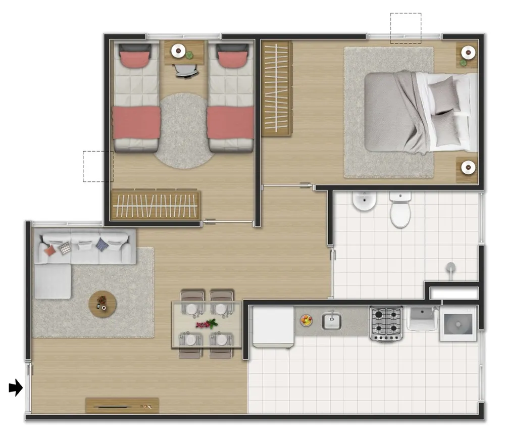 Apartamento, 2 quartos, 44 m² - Foto 22