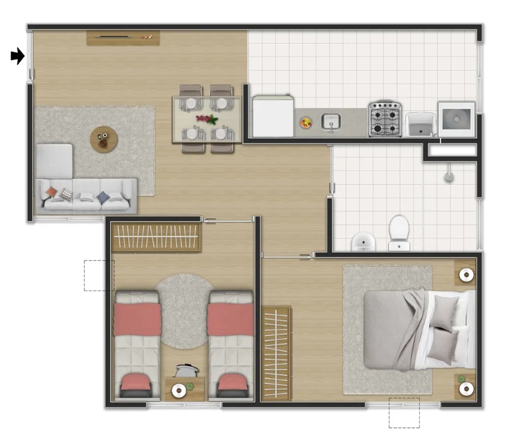 Apartamento, 2 quartos, 44 m² - Foto 14