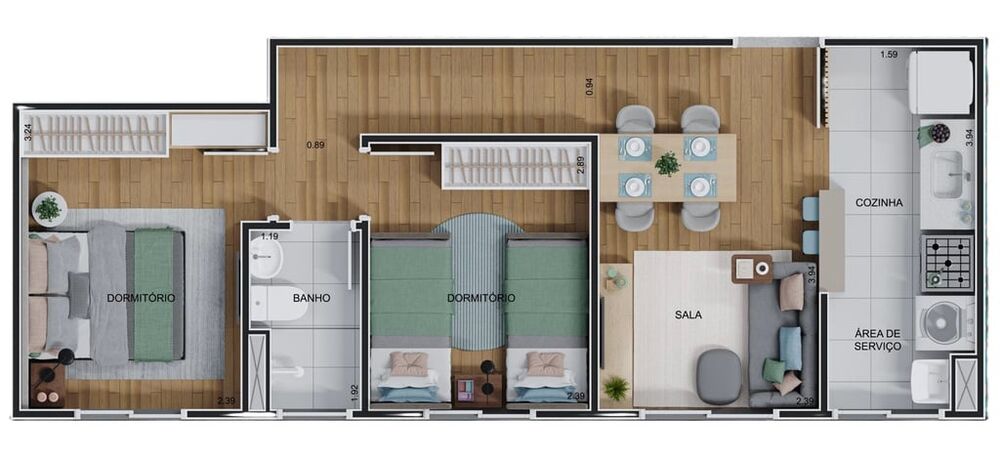 Apartamento, 2 quartos, 40 m² - Foto 3
