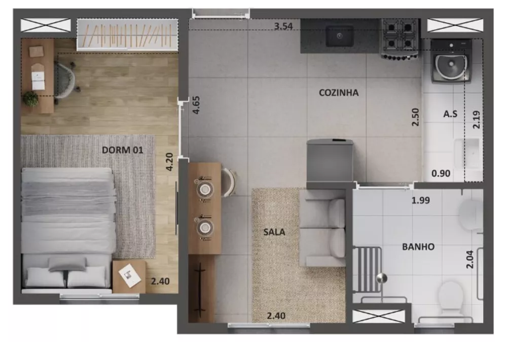 Apartamento, 2 quartos, 37 m² - Foto 23