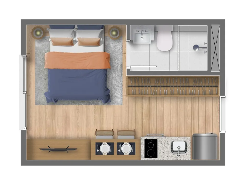 Apartamento, 1 quarto, 16 m² - Foto 8