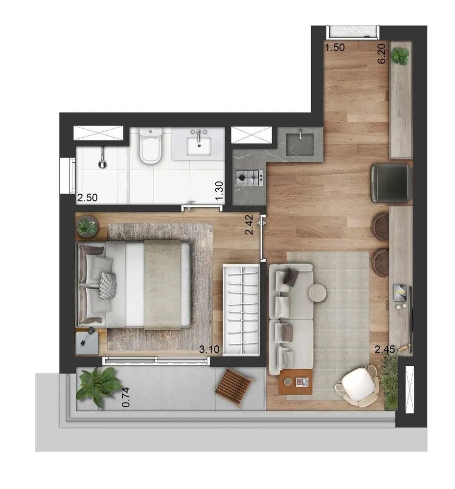 Apartamento, 1 quarto, 27 m² - Foto 12
