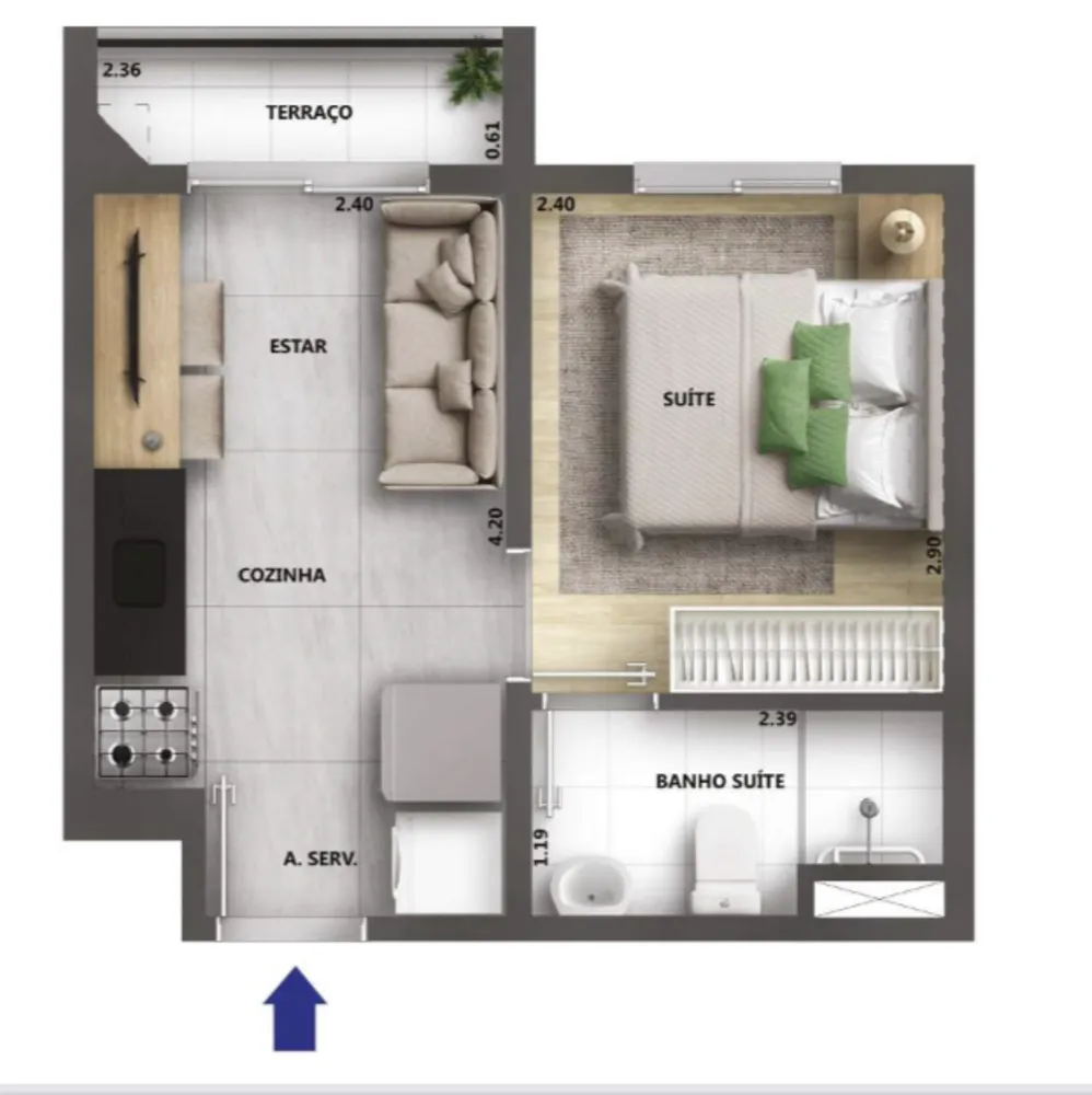 Apartamento, 1 quarto, 22 m² - Foto 12