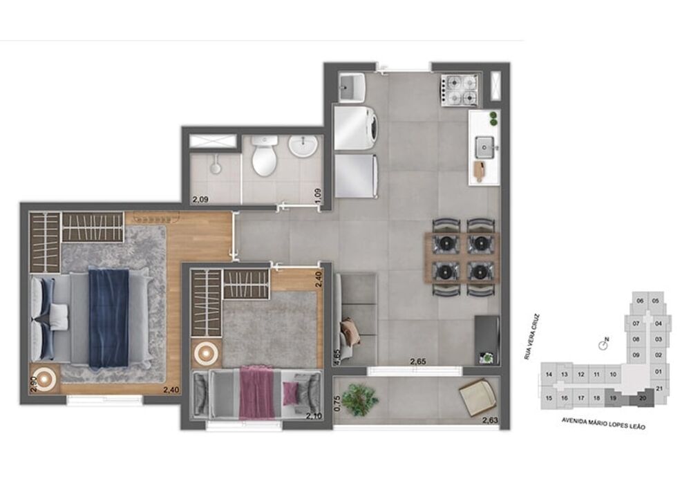 Apartamento, 1 quarto, 28 m² - Foto 21