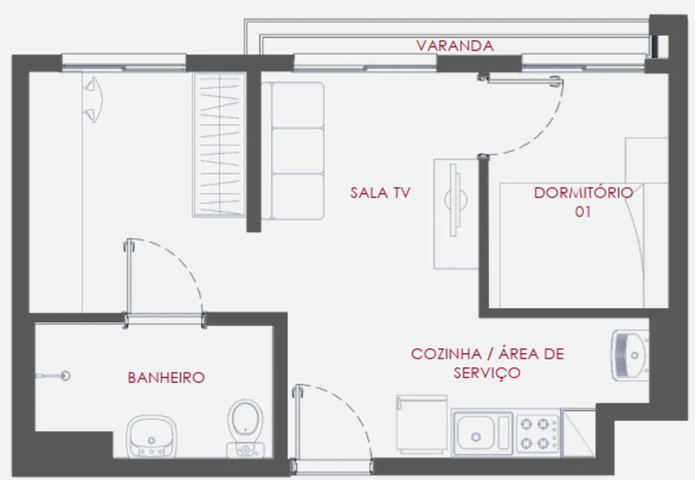 Apartamento, 1 quarto, 34 m² - Foto 5