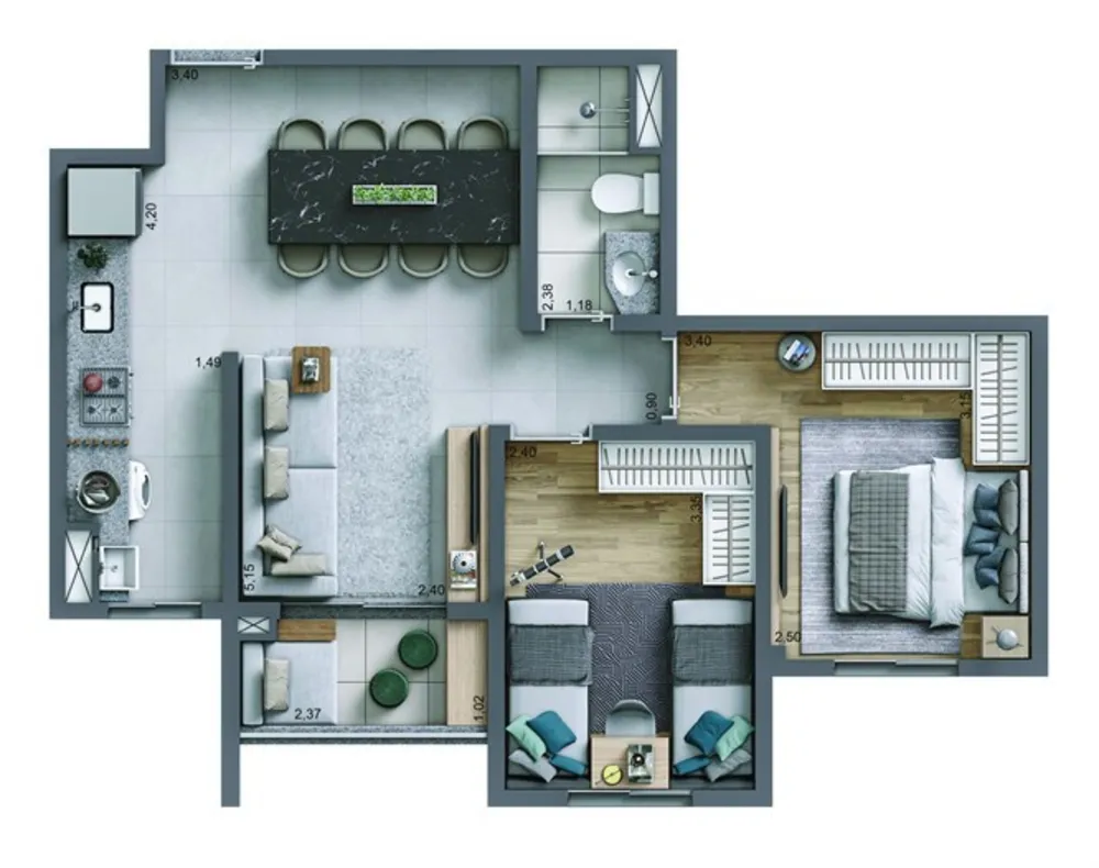 Apartamento, 3 quartos, 69 m² - Foto 4