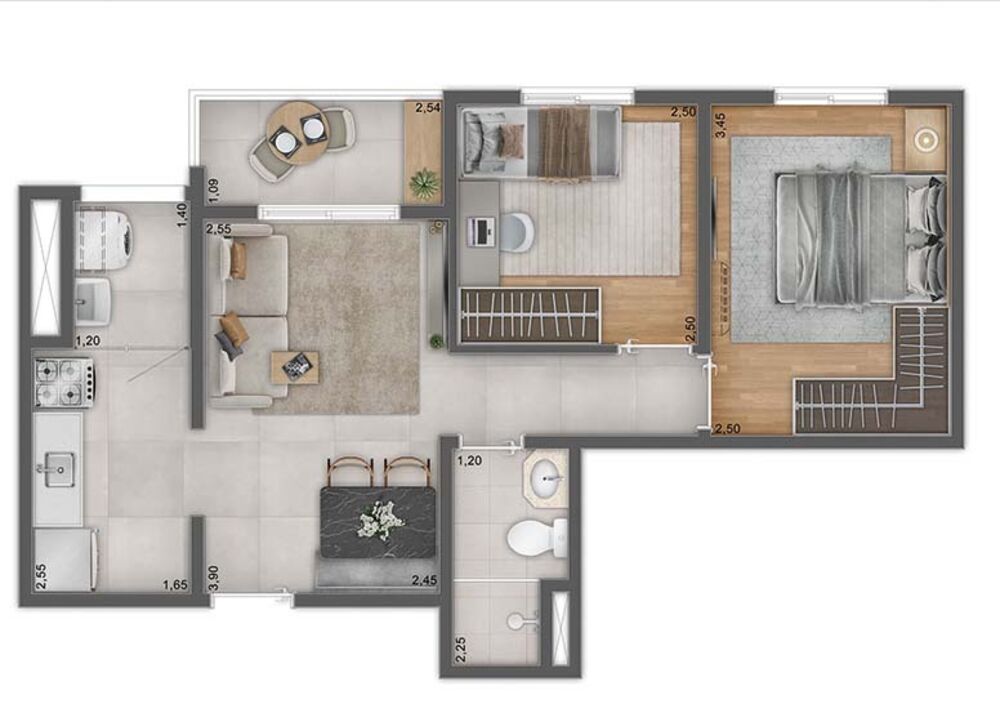 Apartamento, 2 quartos, 44 m² - Foto 8