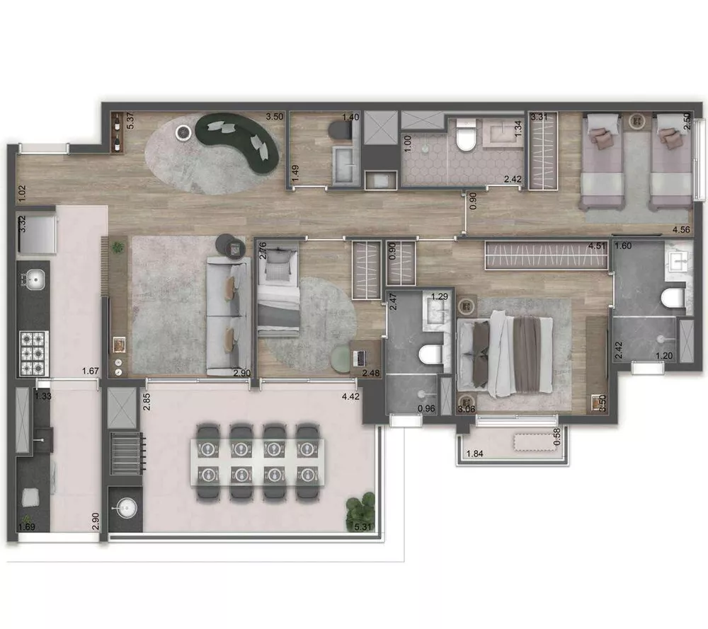 Apartamento, 3 quartos, 155 m² - Foto 9