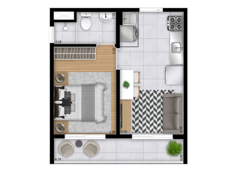 Apartamento, 1 quarto, 28 m² - Foto 8