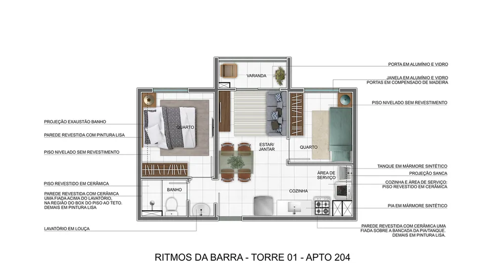 Apartamento, 2 quartos, 35 m² - Foto 2