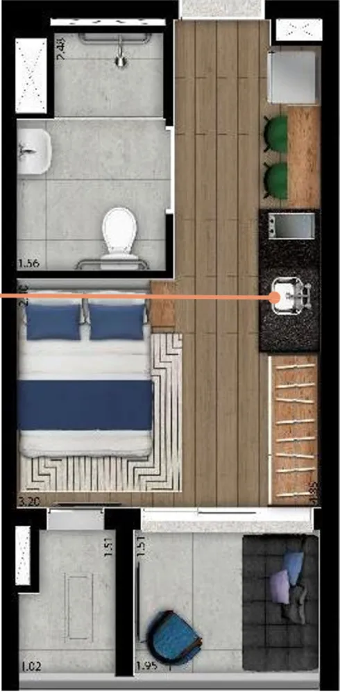 Apartamento, 1 quarto, 24 m² - Foto 8