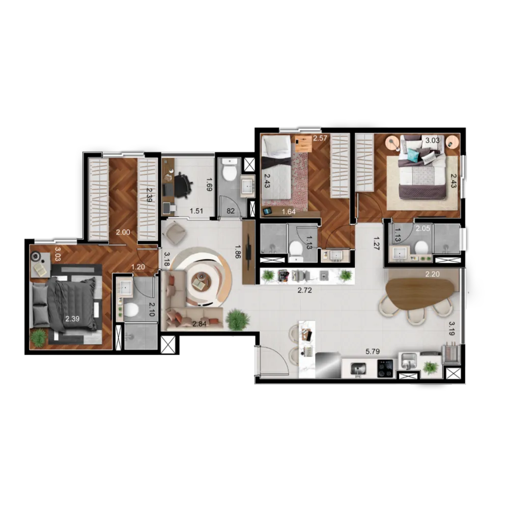 Apartamento, 2 quartos, 44 m² - Foto 8