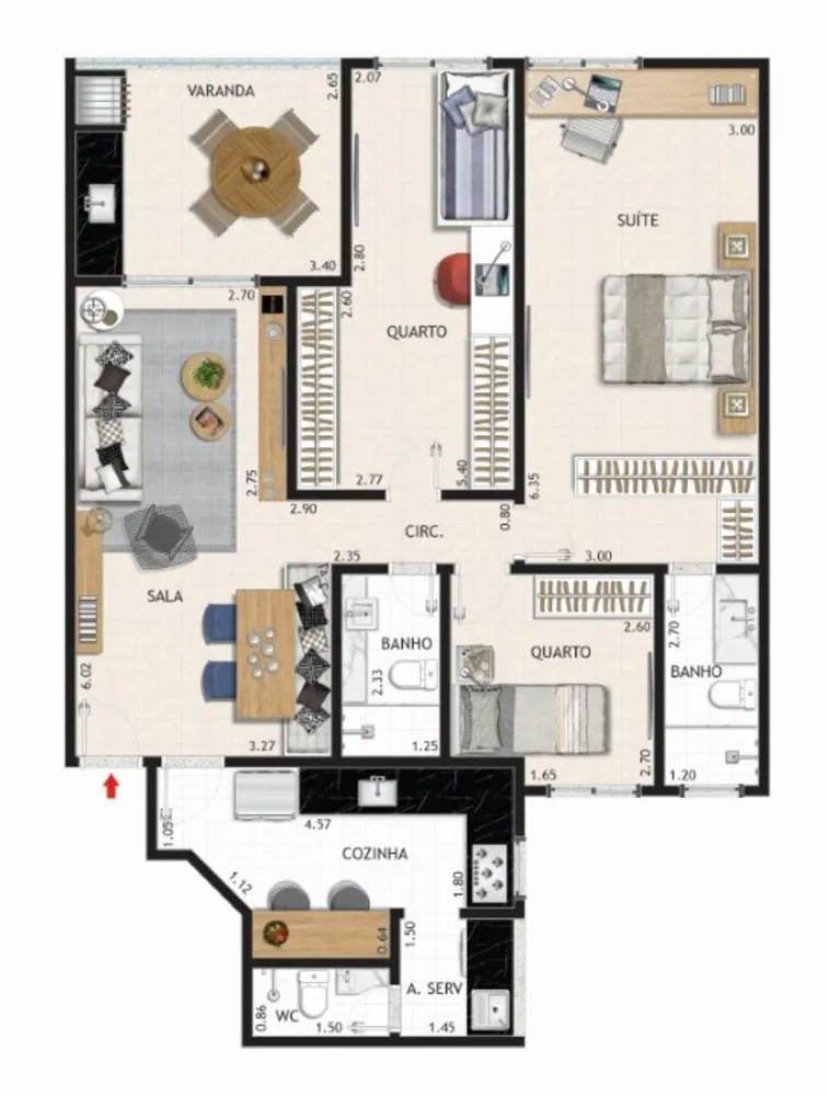Apartamento, 3 quartos, 104 m² - Foto 9