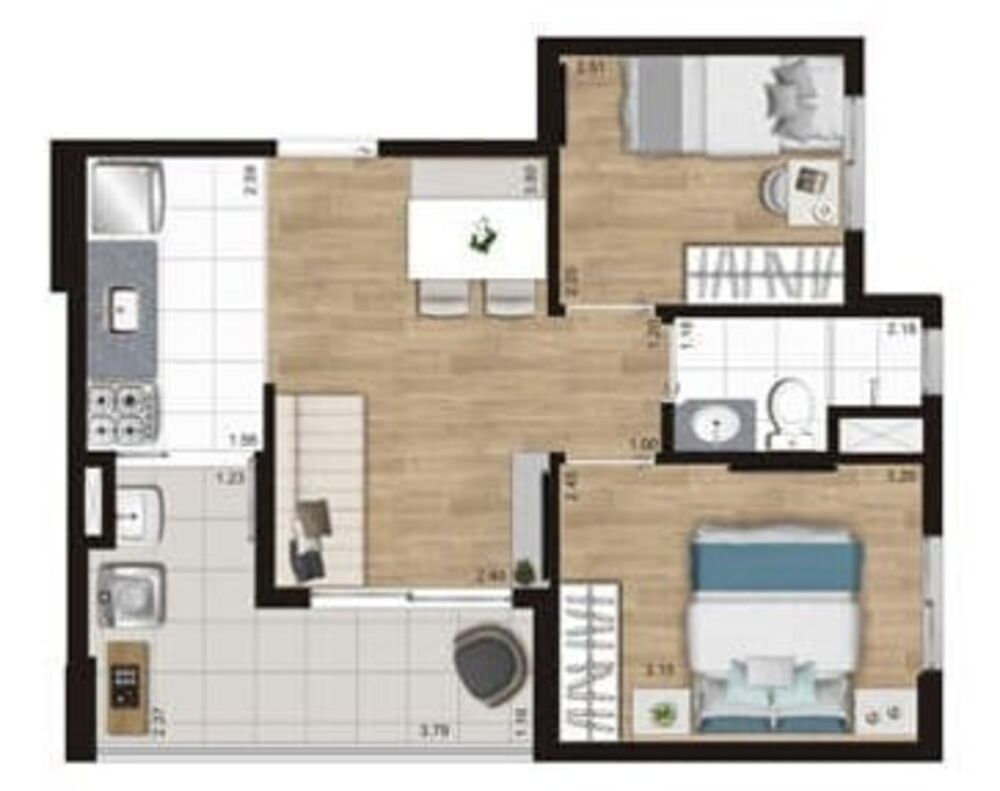 Apartamento, 3 quartos, 60 m² - Foto 4