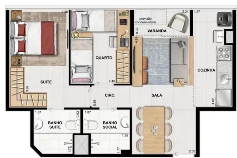 Apartamento, 3 quartos, 60 m² - Foto 9
