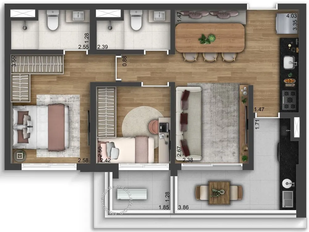 Apartamento, 2 quartos, 62 m² - Foto 7
