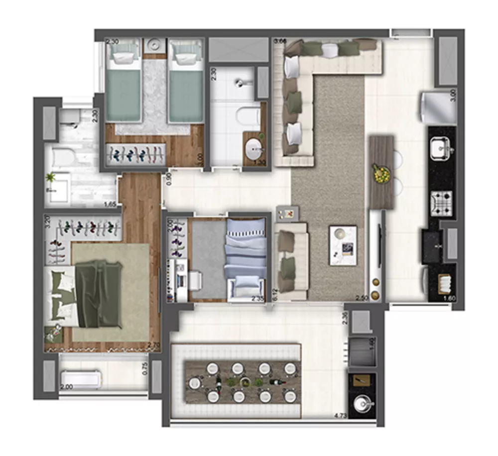 Apartamento, 3 quartos, 78 m² - Foto 11