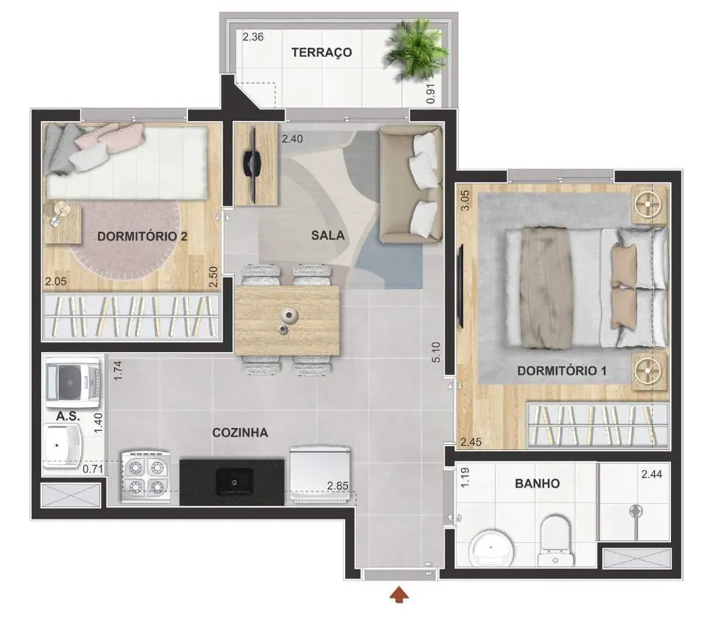 Apartamento, 2 quartos, 47 m² - Foto 11