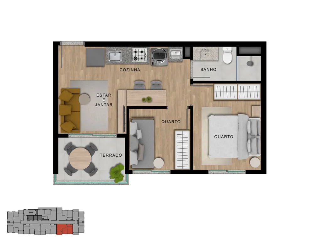 Apartamento, 2 quartos, 37 m² - Foto 8