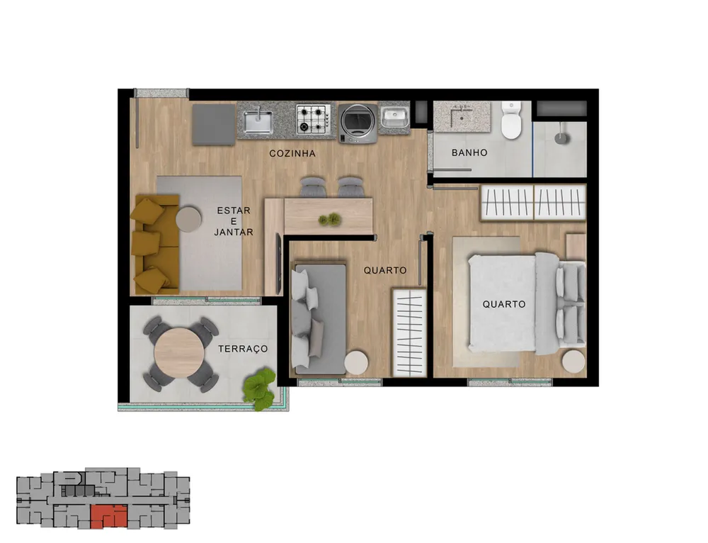 Apartamento, 2 quartos, 37 m² - Foto 7