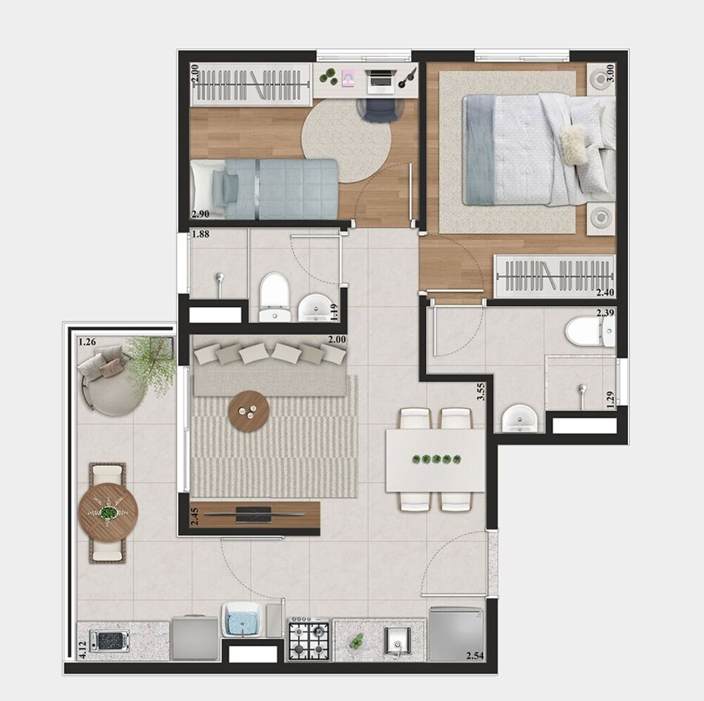 Cobertura, 2 quartos, 56 m² - Foto 3