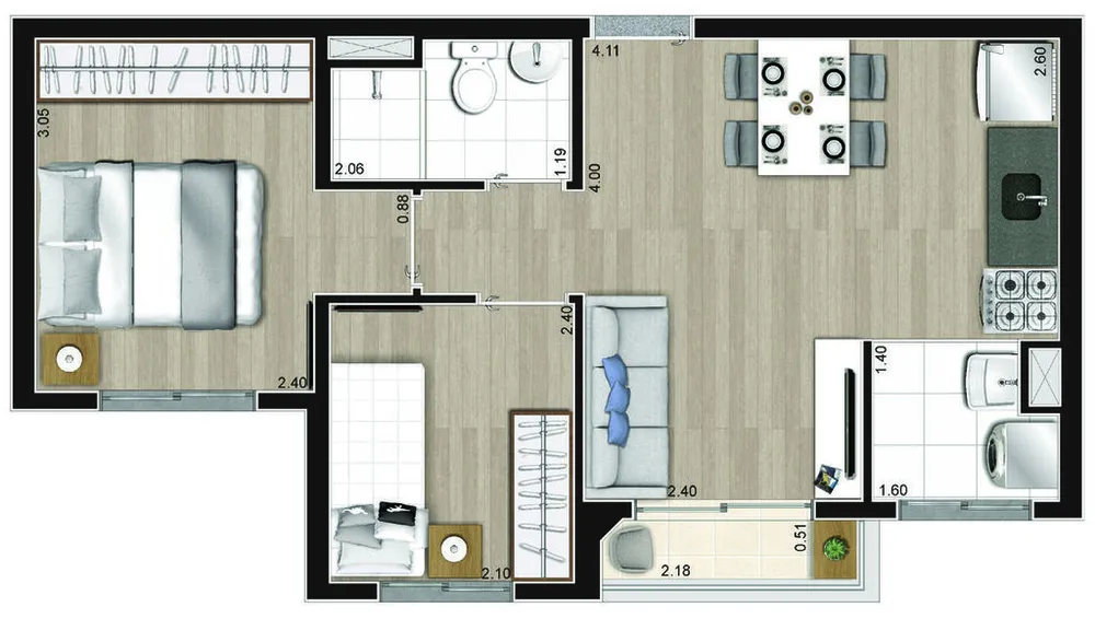 Apartamento, 2 quartos, 37 m² - Foto 7