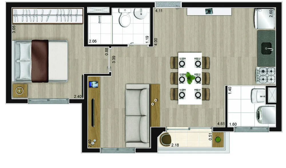 Apartamento, 2 quartos, 37 m² - Foto 4