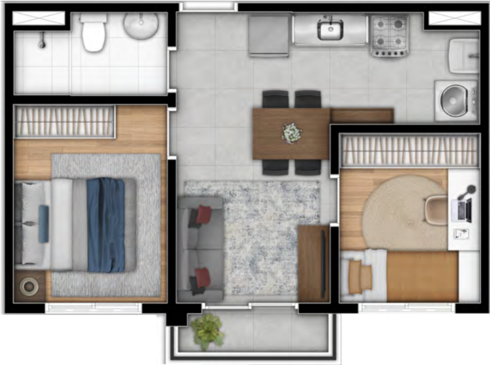 Apartamento, 2 quartos, 38 m² - Foto 3