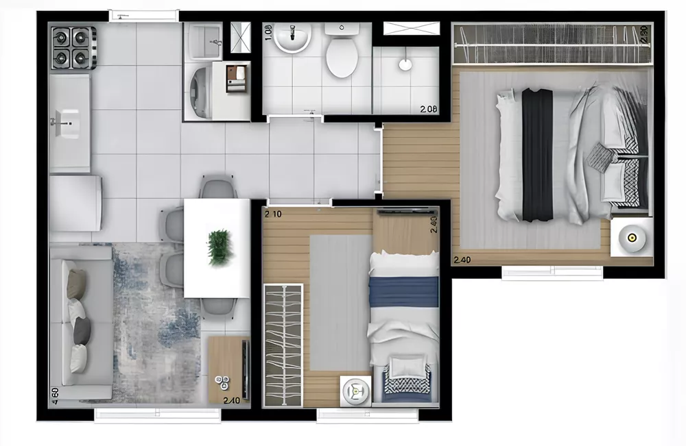 Apartamento, 2 quartos, 32 m² - Foto 1
