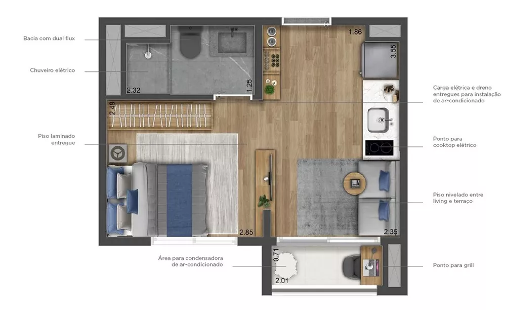 Apartamento, 1 quarto, 24 m² - Foto 1