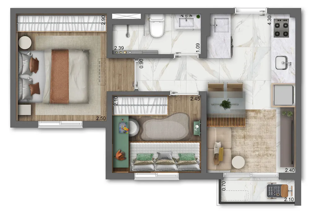 Cobertura, 2 quartos, 43 m² - Foto 8