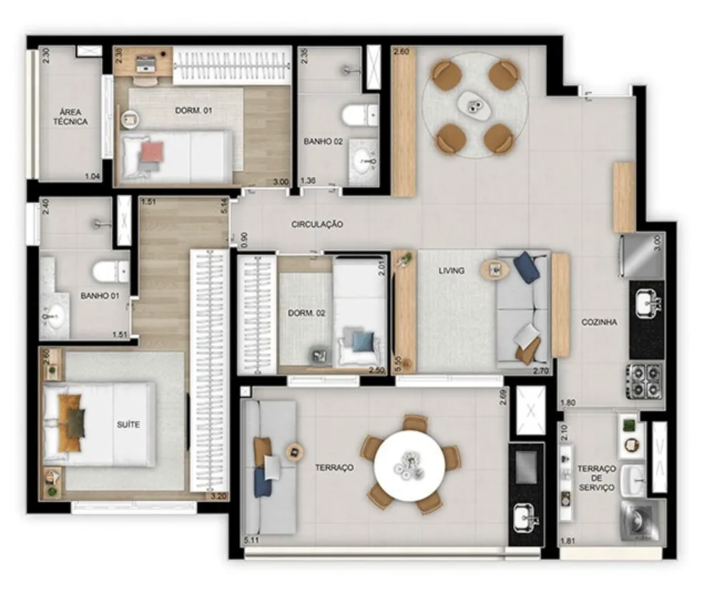 Apartamento, 3 quartos, 98 m² - Foto 1