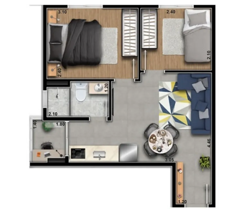 Apartamento, 2 quartos, 47 m² - Foto 6