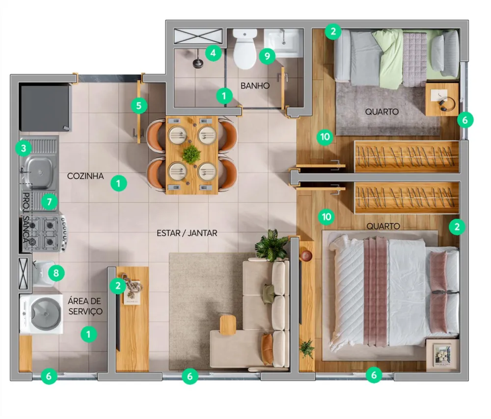 Apartamento, 2 quartos, 40 m² - Foto 16