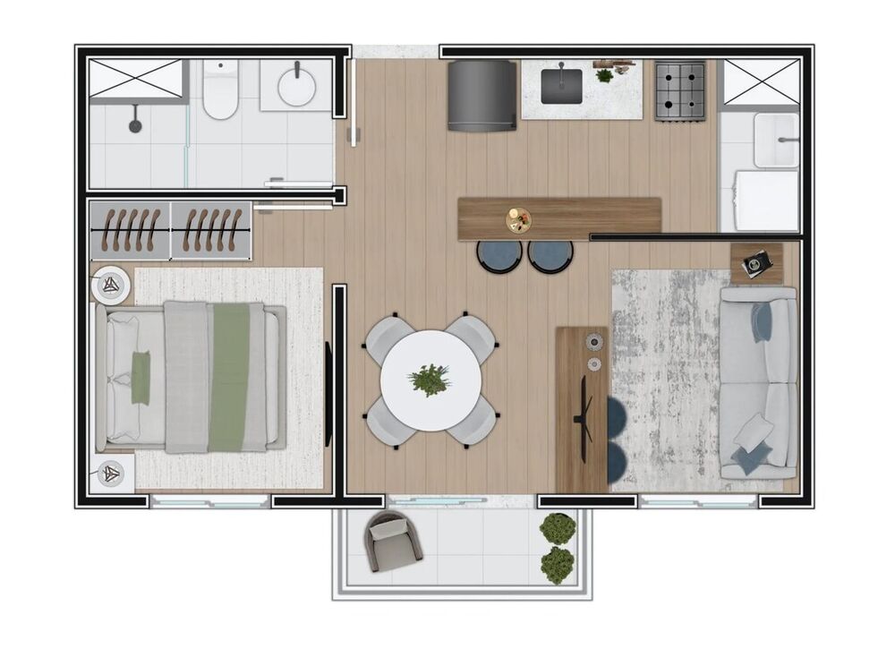 Apartamento, 2 quartos, 46 m² - Foto 3