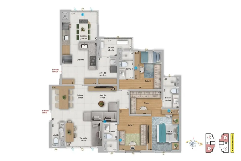Apartamento, 3 quartos, 128 m² - Foto 3