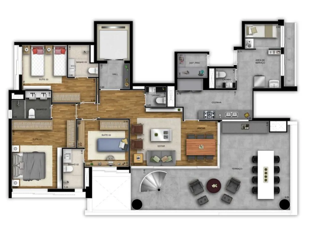 Cobertura, 3 quartos, 324 m² - Foto 8