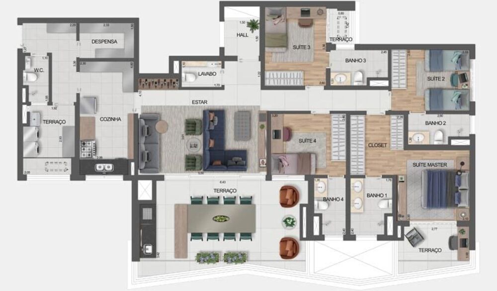 Apartamento, 4 quartos, 144 m² - Foto 3
